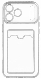 Чехол силиконовый прозрачный с картхолдером для Iphone 17 Pro Max
